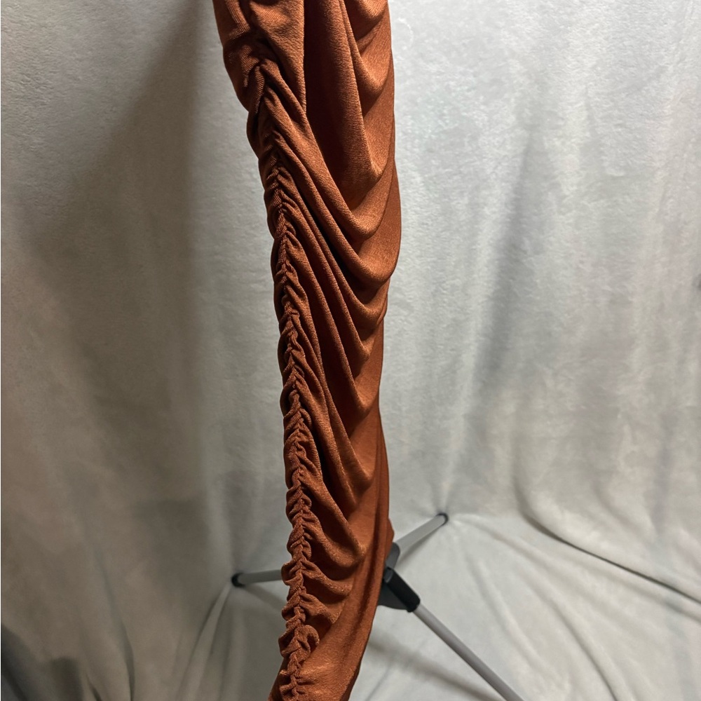 MARBLE Rust Orange Draped Dress - Picture 4 of 6